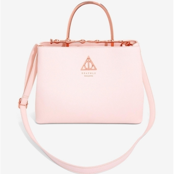 Loungefly Harry Potter Pink Rose Gold Deathly Hollows Elder Wand Handbag - Picture 1 of 7
